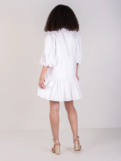 Sadie Dress - White Cotton Poplin