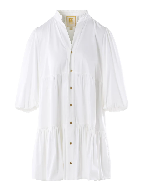 Sadie Dress - White Cotton Poplin