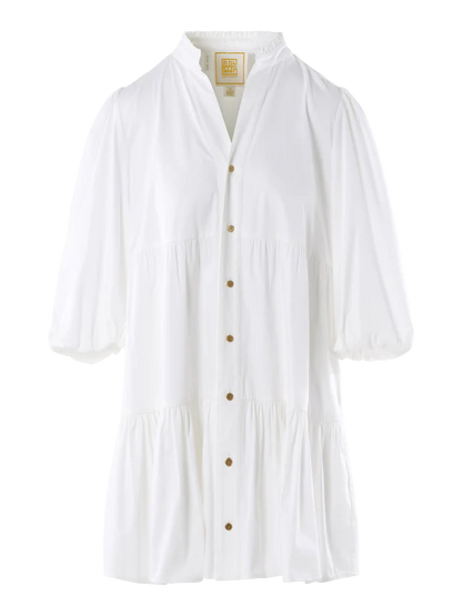 Sadie Dress - White Cotton Poplin