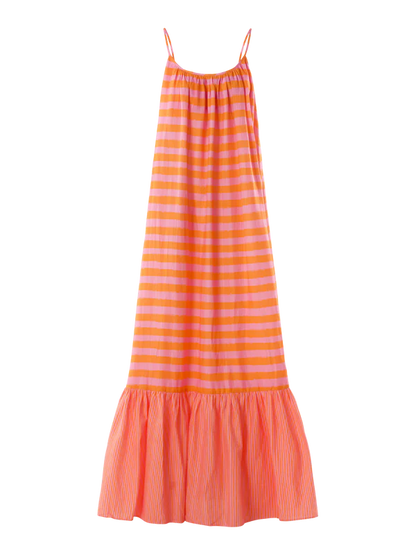 Susannah Maxi - Coral Pink Stripe