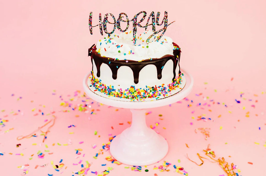 Hooray Confetti Cake Topper