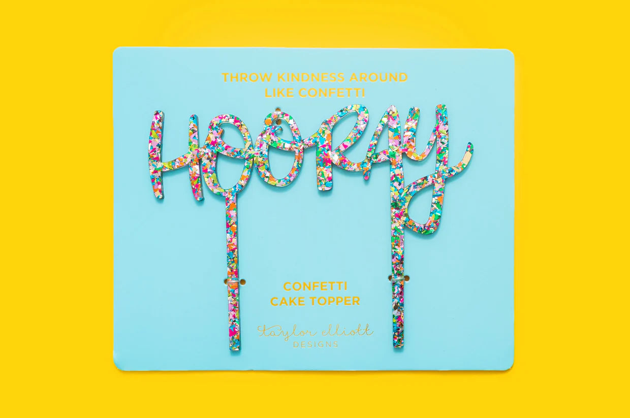 Hooray Confetti Cake Topper