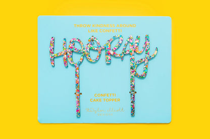Hooray Confetti Cake Topper