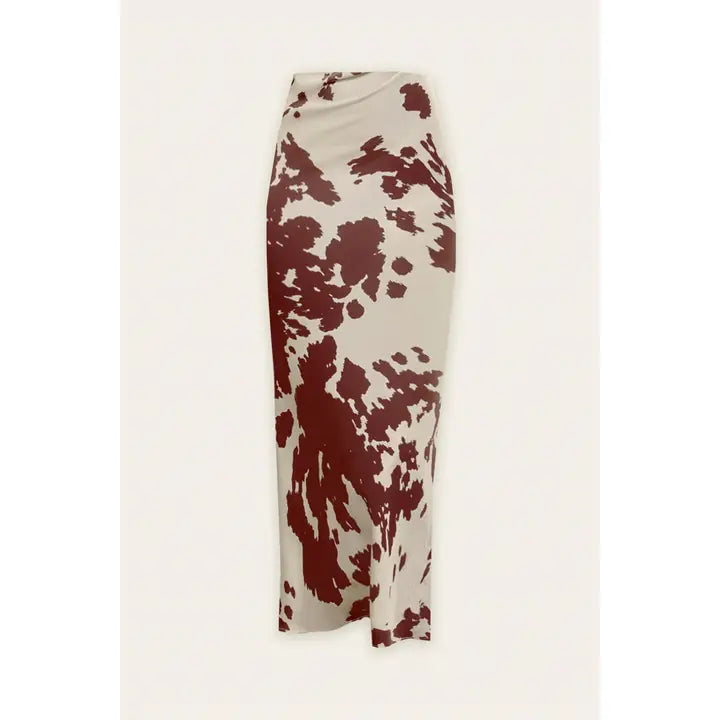 Cow Print Maxi Skirt