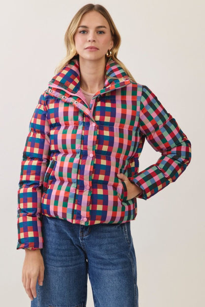 Plaid Puffer Coat