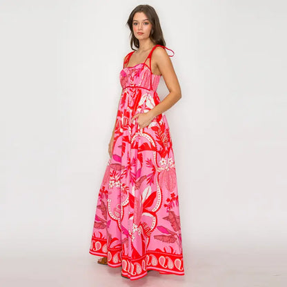 Pink Jungle Print Maxi
