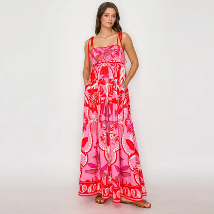 Pink Jungle Print Maxi