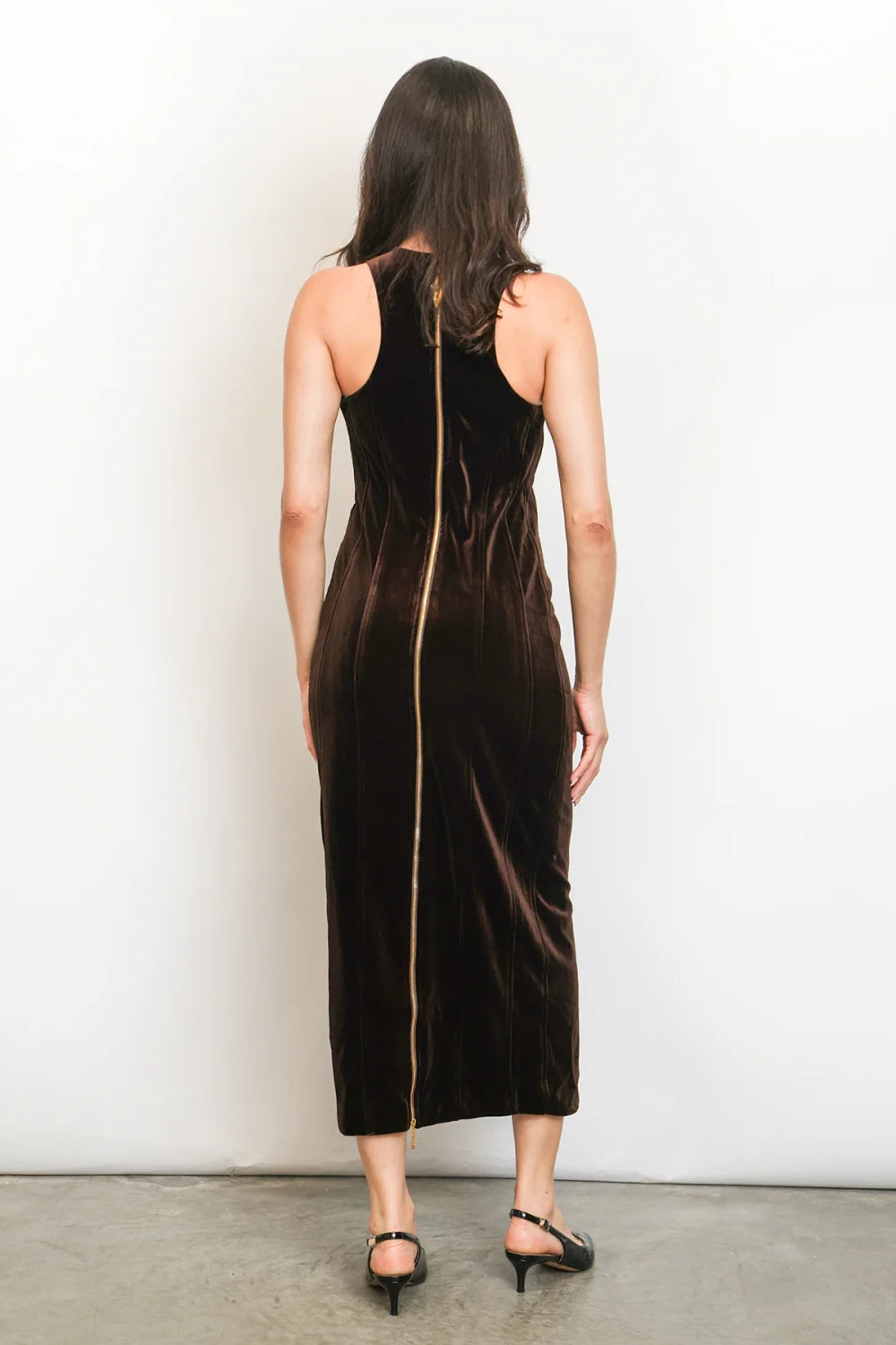 Keyhole Velvet Dress