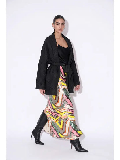 Rainbow Wave Sequin Skirt