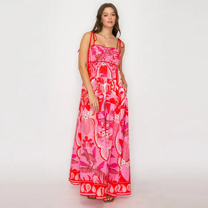 Pink Jungle Print Maxi