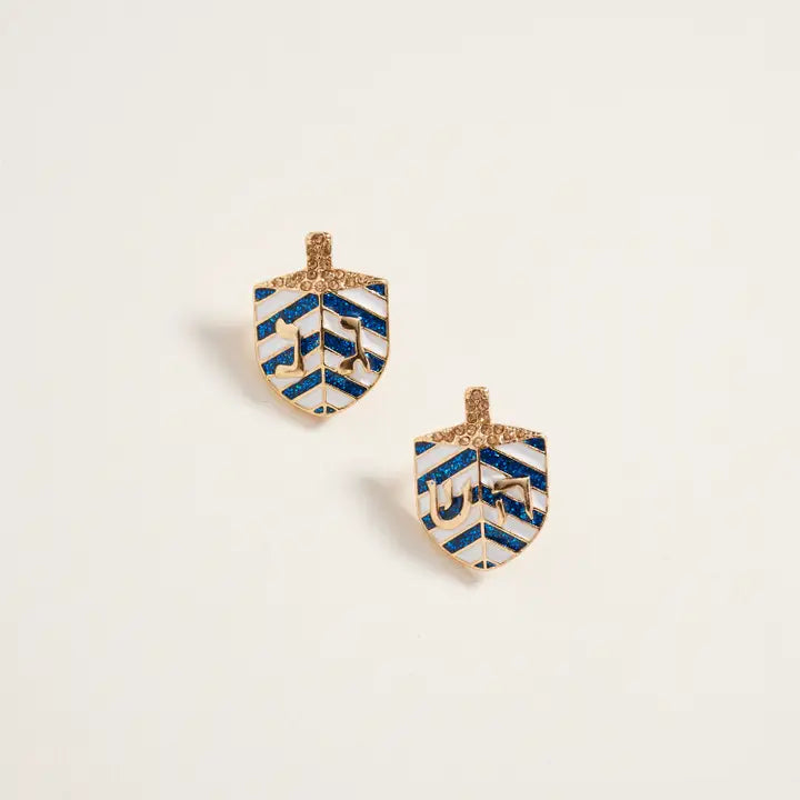 Glitter Dreidel Earrings