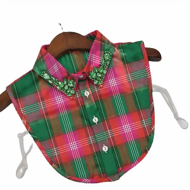 Pink/Green Plaid Collar