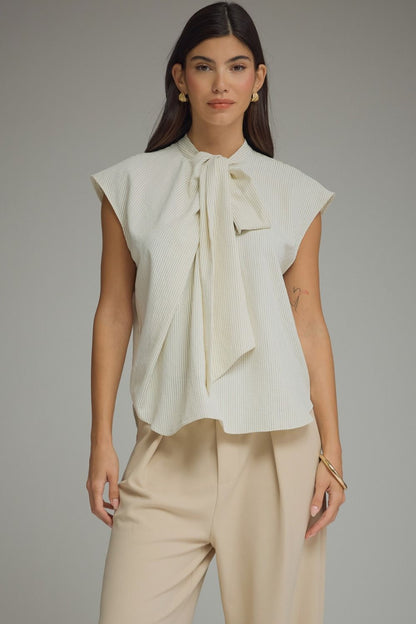 Striped Bow Tie Top