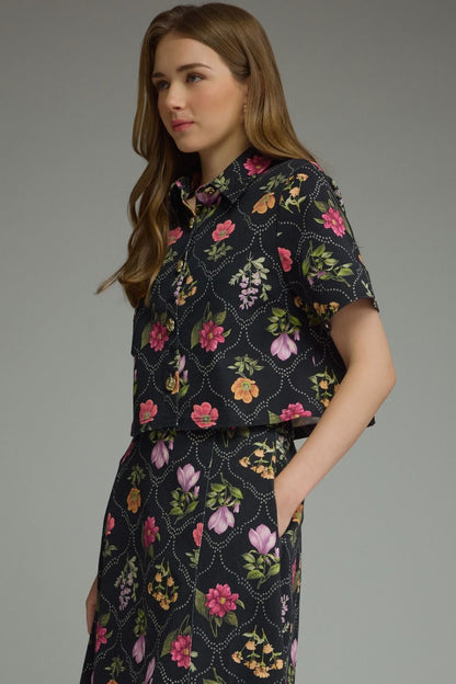 Black Floral Top