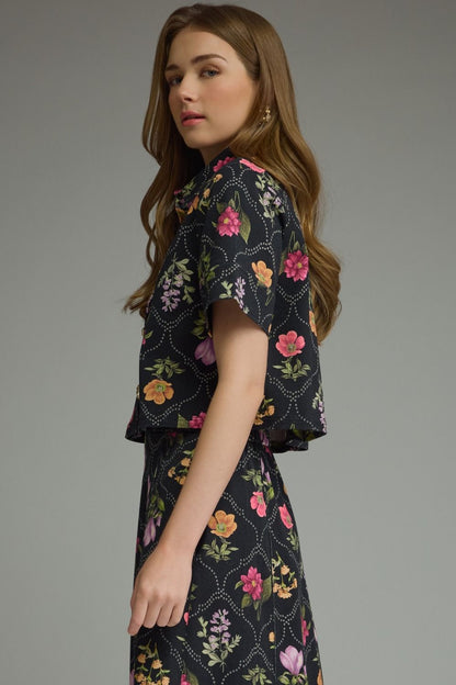 Black Floral Top