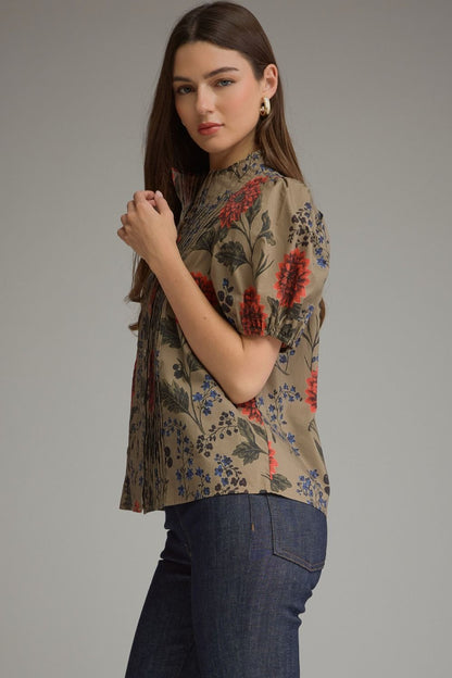 Dahlia Print Top
