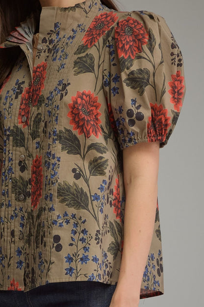 Dahlia Print Top