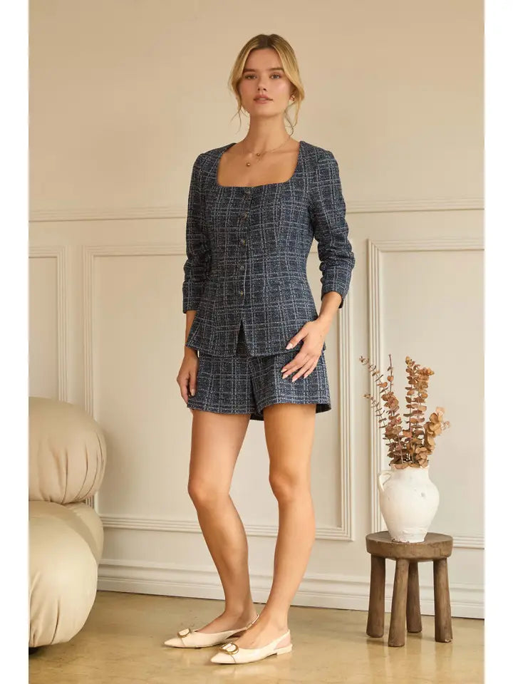 Navy Tweed Jacket