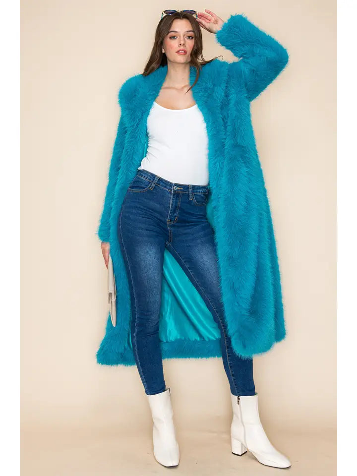 Turquoise Maxi Fur