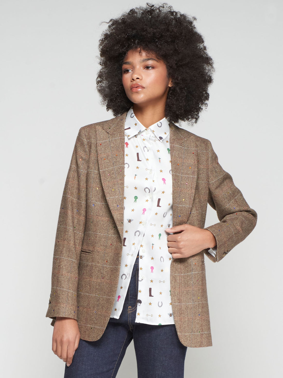 Sophia Plaid Bling Jacket