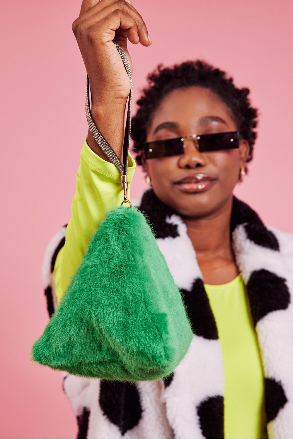 Faux Pyramid Wristlet