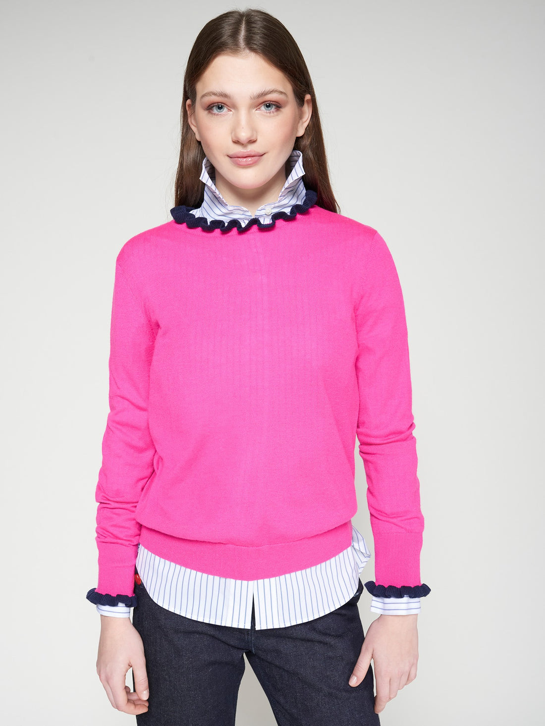 Fushia Ruffle Sweater