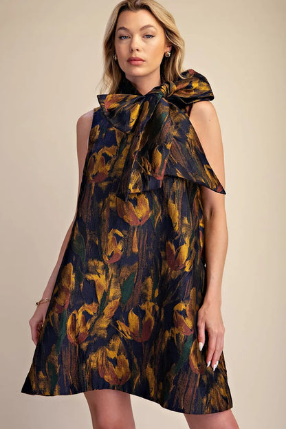 Jacquard High Neck Mini