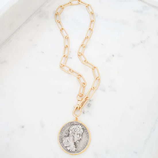 Paperclip Necklace w/ Vintage Coin
