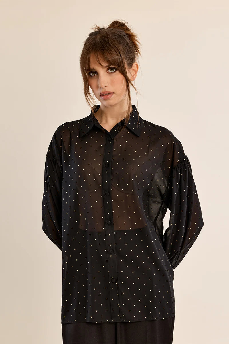 Sheer Dotted Blouse