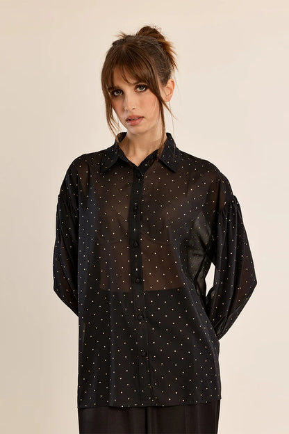 Sheer Dotted Blouse