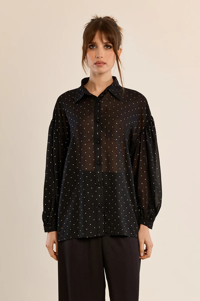 Sheer Dotted Blouse