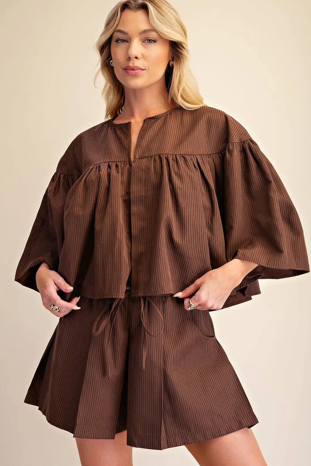 Pinstripe Cape Top