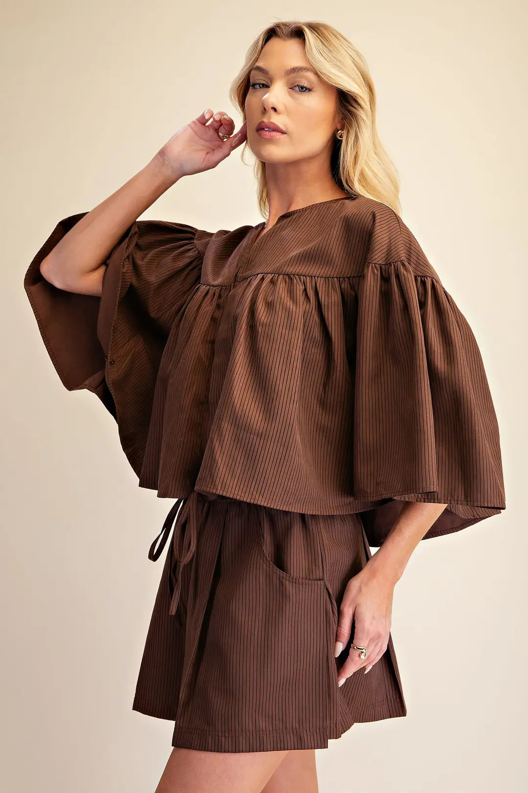 Pinstripe Cape Top