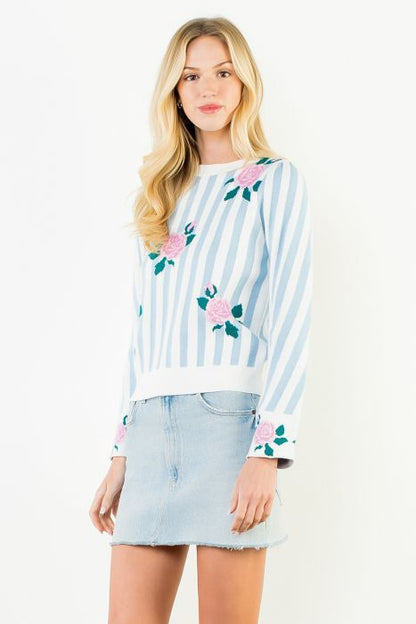 Posy Floral Stripe Sweater